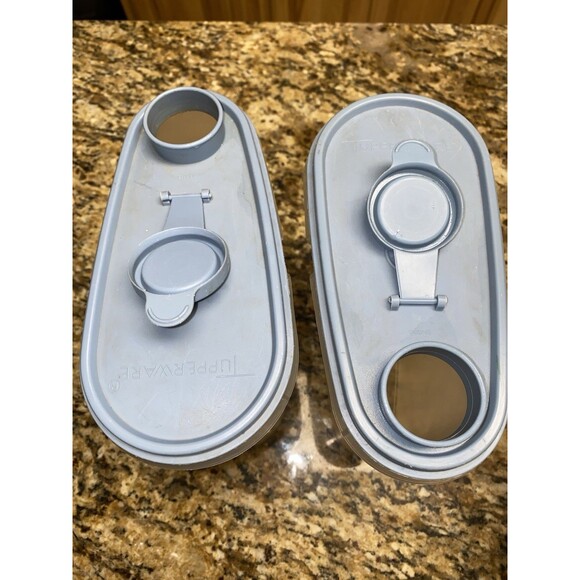 Vtg Tupperware Canister/Storage Containers Set of 3 w/Lids Blue - Picture 4 of 8